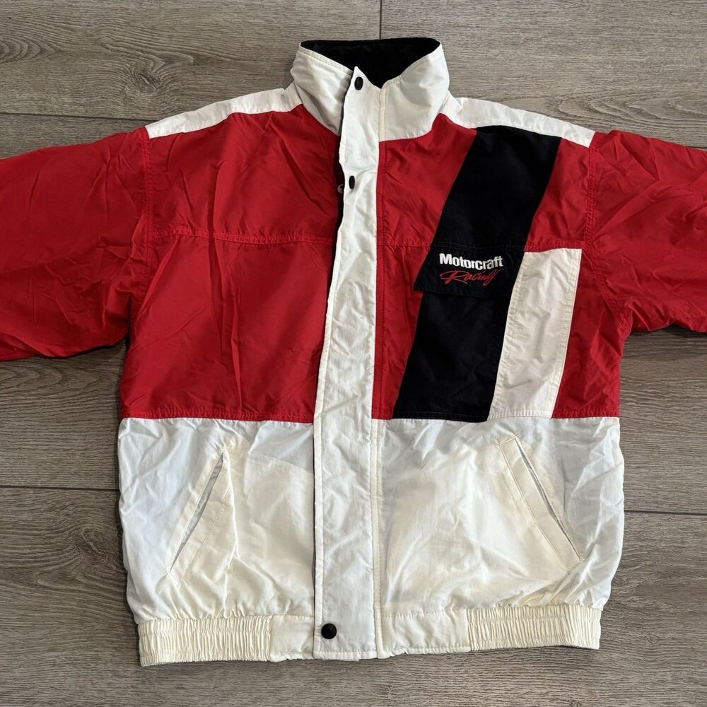 Vintage‎ Team Ford Motorcraft Nylon Jacket Red/Black/White Mens Medium